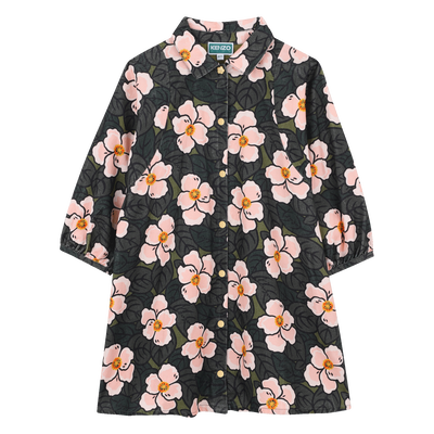 Robe à manches longues bouffantes KENZO KIDS FILLE