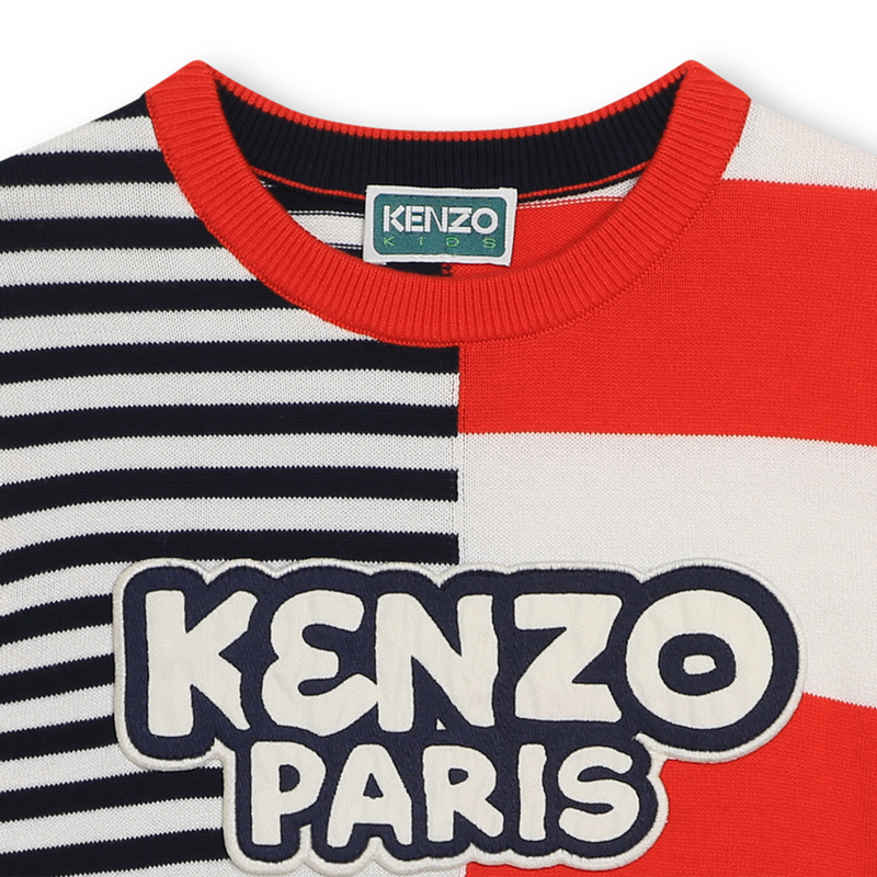 Pull en tricot rayé en coton KENZO KIDS 
                    UNISEXE