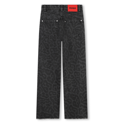Jean imprim&eacute; avec bords us&eacute;s Hugo FILLE
