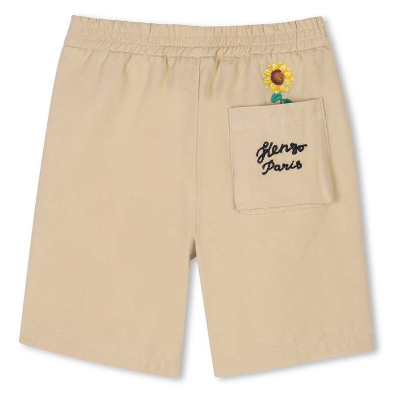 Bermuda en coton avec broderie KENZO KIDS 
                    GARCON
