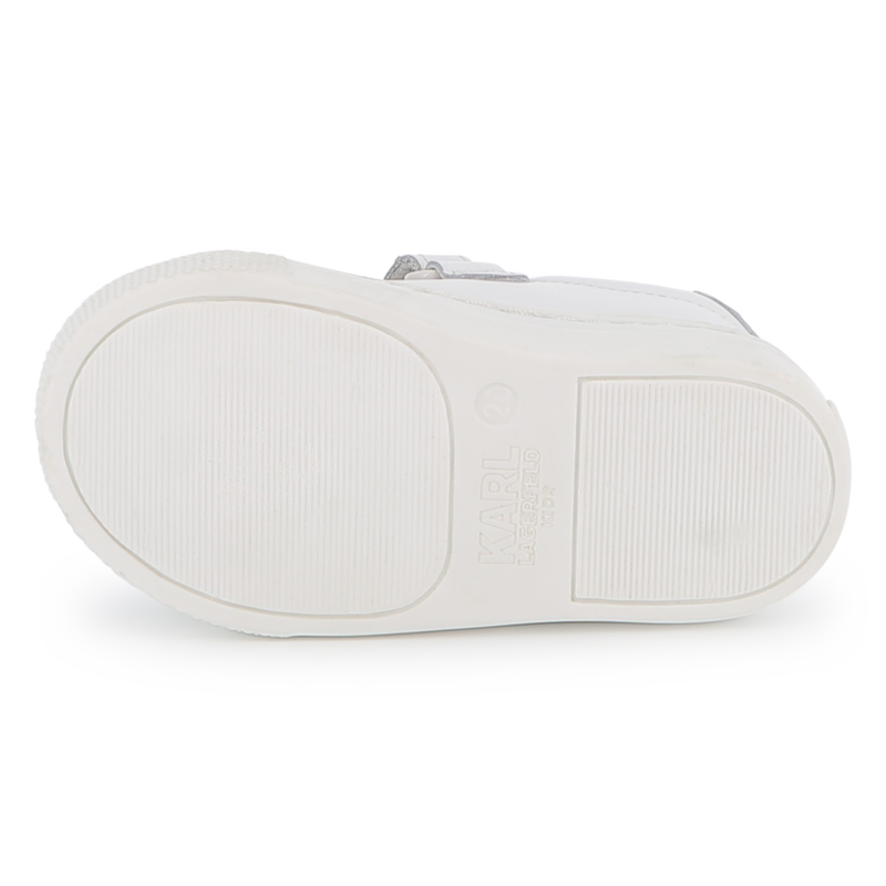 Baskets basses en cuir de vachette KARL LAGERFELD KIDS 
                    FILLE
