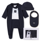 Ensemble pyjama, bonnet et bavoir, BLEU CARGO, hi-res