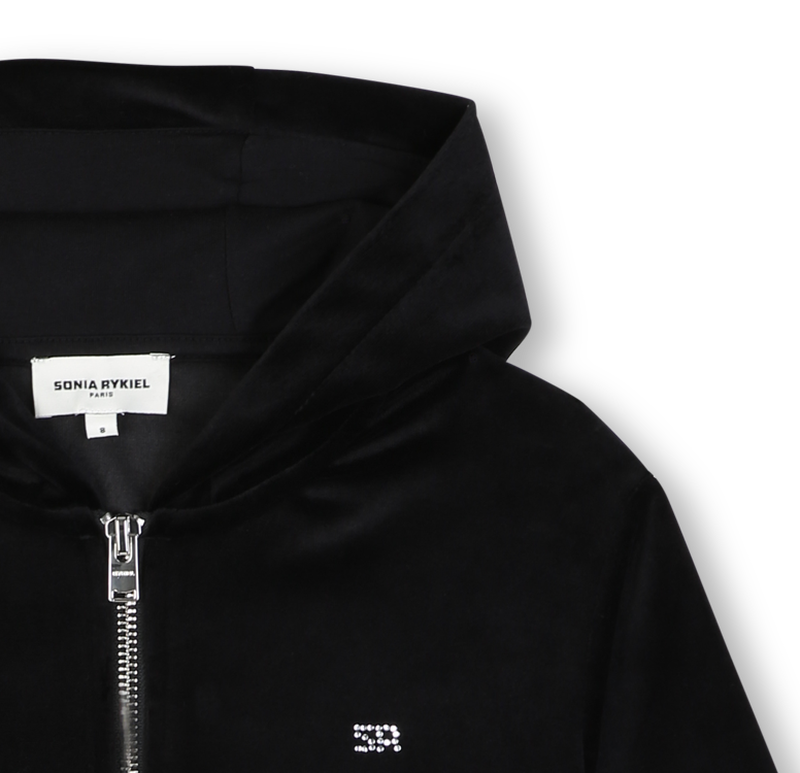 Cardigan &agrave; capuche en velours SONIA RYKIEL 
                        FILLE