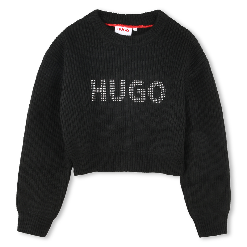 Pull court avec sigle clouté Hugo 
                    FILLE
