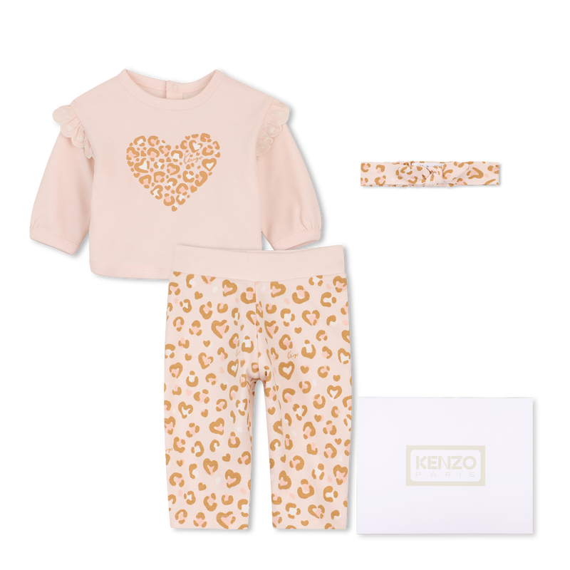 Ensemble Sweat-shirt, pantalon et doudou KENZO KIDS 
                        FILLE