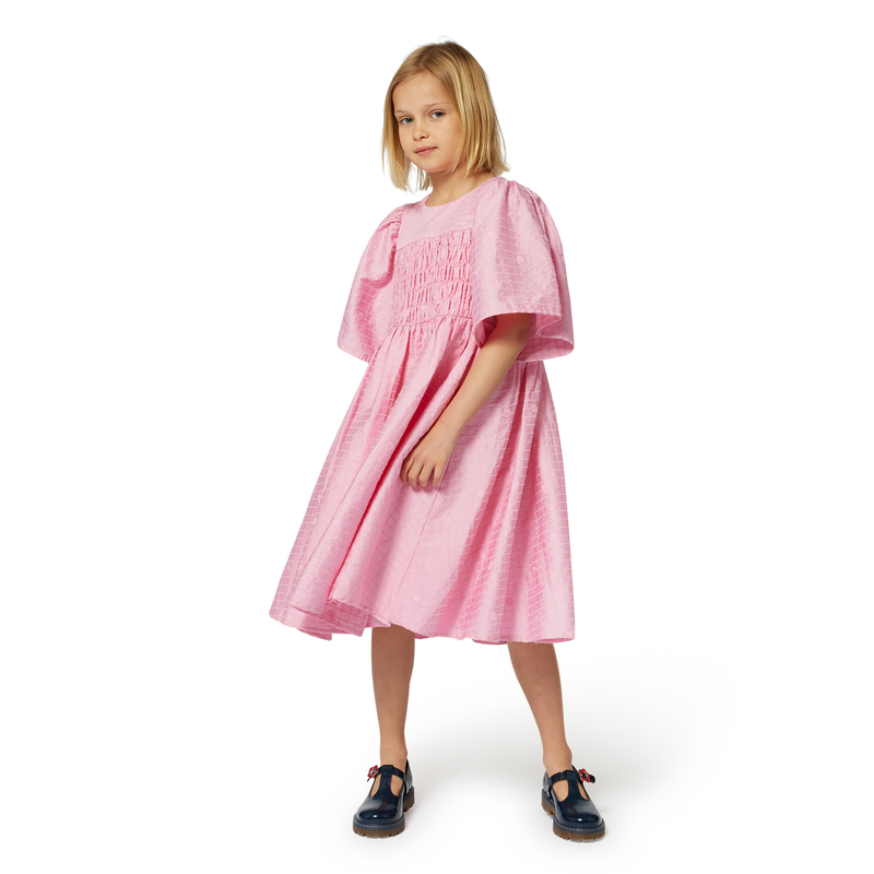 Robe brodée en satin de coton KENZO KIDS 
                    FILLE