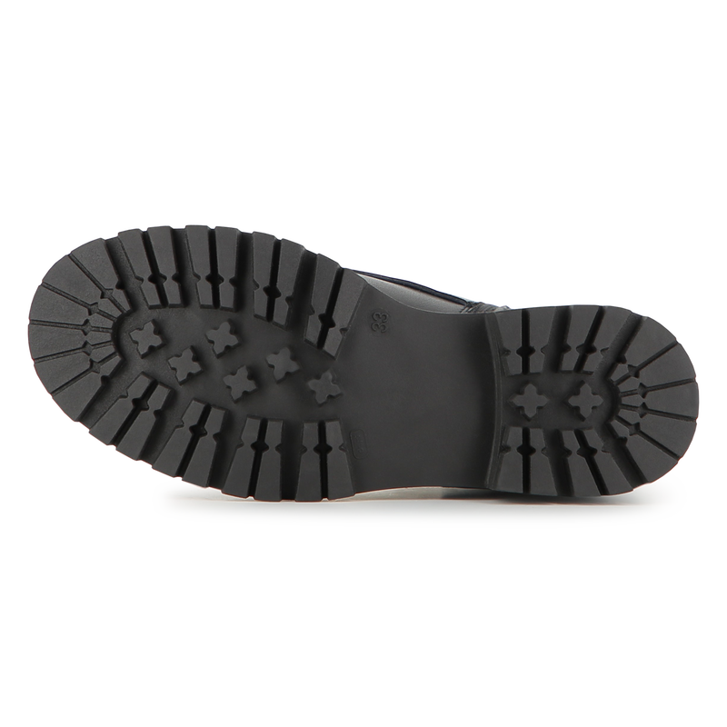 Botte à lacets mi-mollet en cuir de vachette KARL LAGERFELD KIDS 
                    FILLE