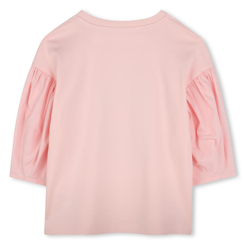 T-shirt bimatière avec imprimé KENZO KIDS 
                    FILLE