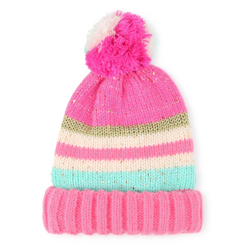 Bonnet ray&eacute; &agrave; pompon BILLIEBLUSH 
                        FILLE