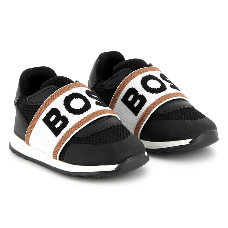 Baskets en cuir et maille ajourée BOSS 
                    GARCON