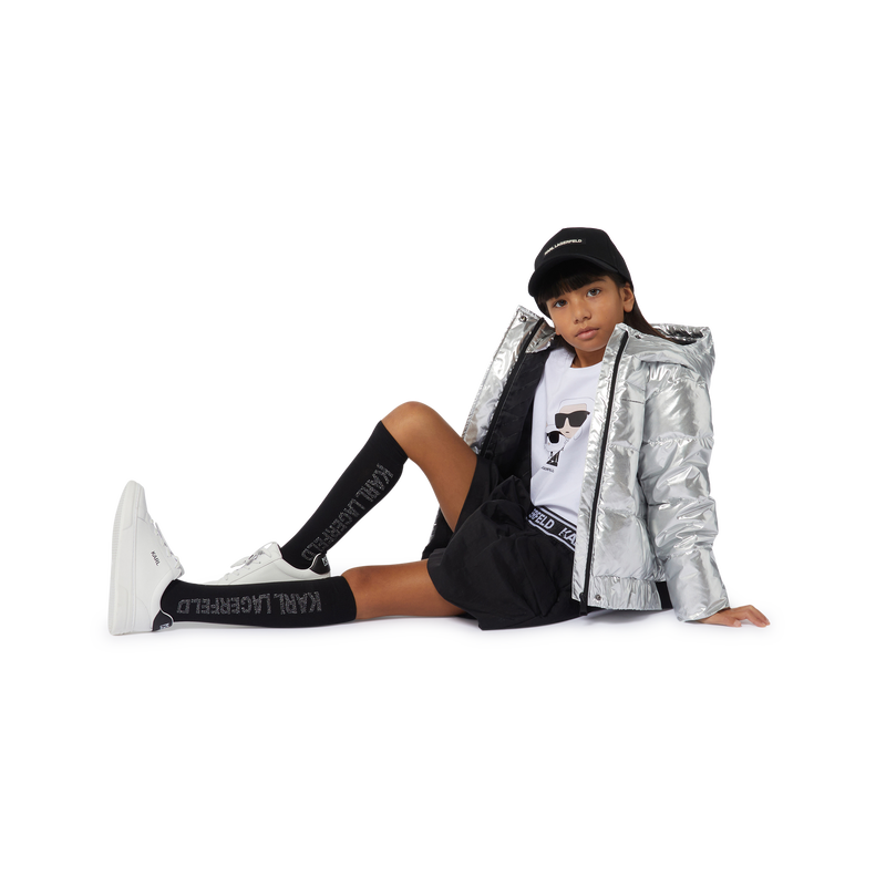 Baskets en cuir de vachette à lacets KARL LAGERFELD KIDS 
                    GARCON