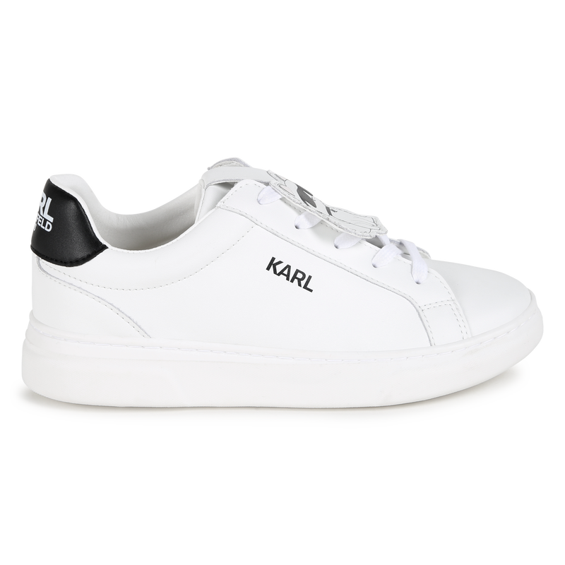 Baskets basses en cuir de vachette KARL LAGERFELD KIDS 
                    FILLE
