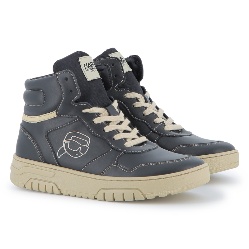 Baskets montantes à lacets KARL LAGERFELD KIDS 
                    GARCON