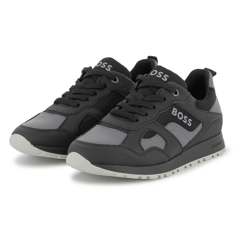 Baskets en simili et toile BOSS 
                        GARCON