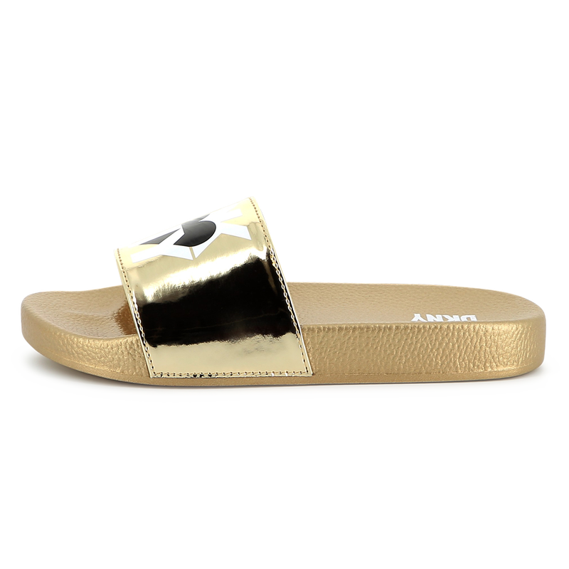 Claquettes m&eacute;tallis&eacute;es DKNY 
                        FILLE