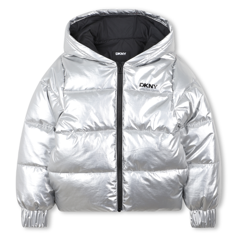 Doudoune argentée à capuche DKNY 
                    FILLE