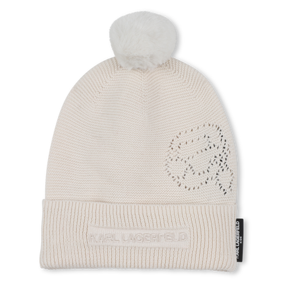Bonnet tricot avec pompon KARL LAGERFELD KIDS UNISEXE
