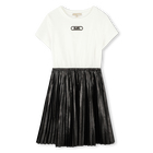 Robe &agrave; manches courtes, ECRU NOIR, hi-res