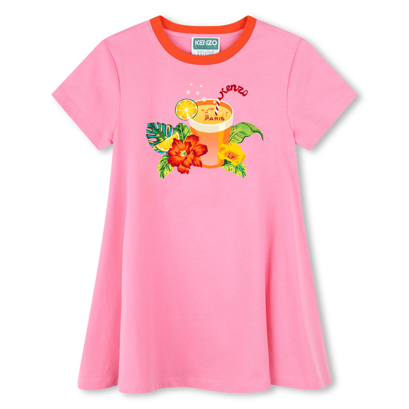 Robe à manches courtes coton KENZO KIDS 
                    FILLE