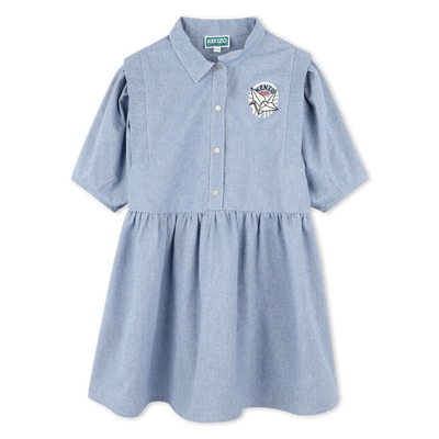Robe chemise en coton KENZO KIDS FILLE