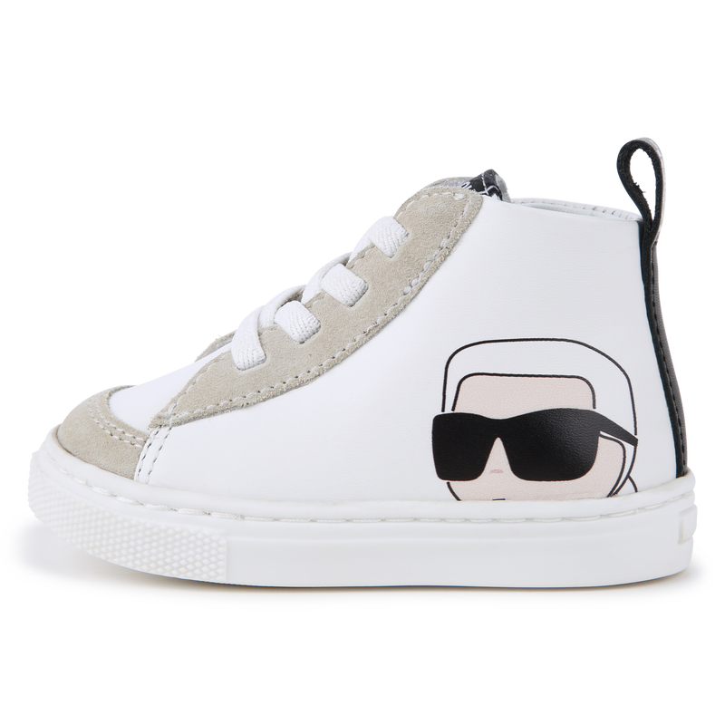 Baskets montantes en cuir de vachette KARL LAGERFELD KIDS 
                    UNISEXE