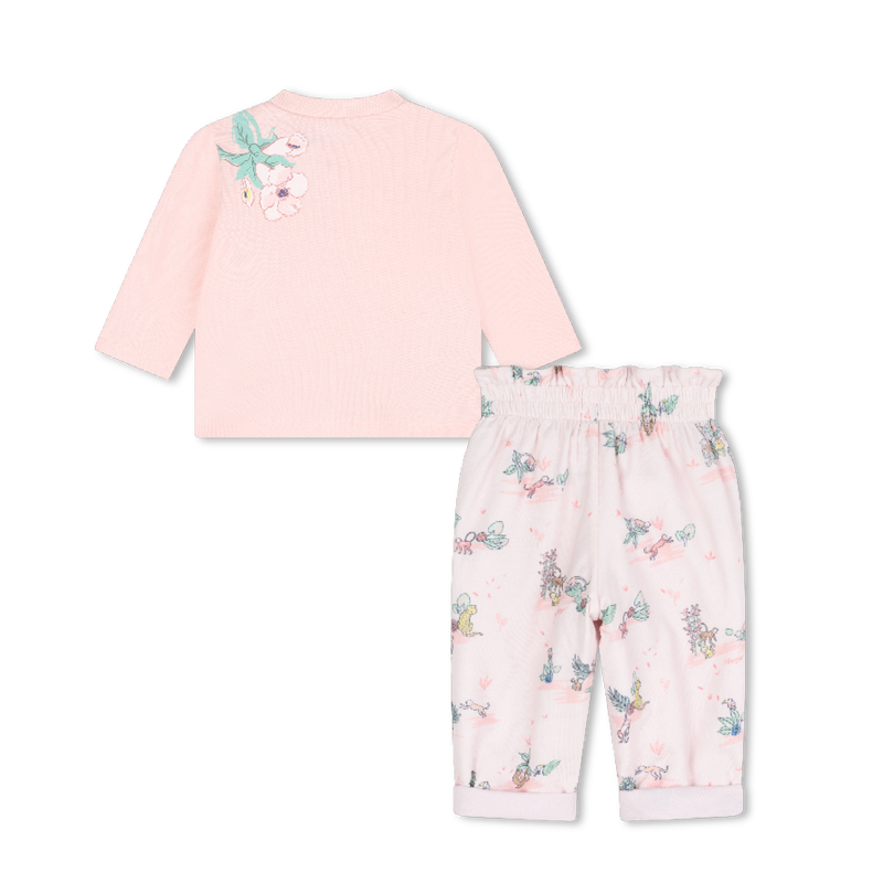 T-shirt et pantalon bimatière KENZO KIDS 
                    FILLE