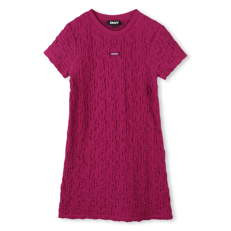 Robe gaufr&eacute;e &agrave; manches courtes DKNY 
                        FILLE