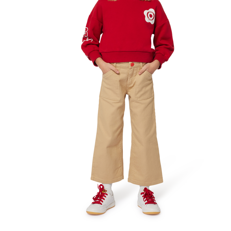 Pantalon &eacute;vas&eacute; en coton KENZO KIDS 
                        FILLE