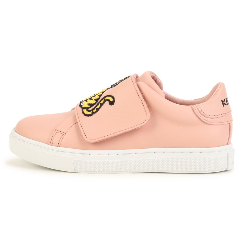 Baskets bande auto-agrippanteées cuir brodé KENZO KIDS 
                    UNISEXE