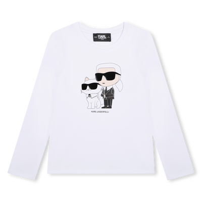 T-shirt avec imprimé placé KARL LAGERFELD KIDS FILLE