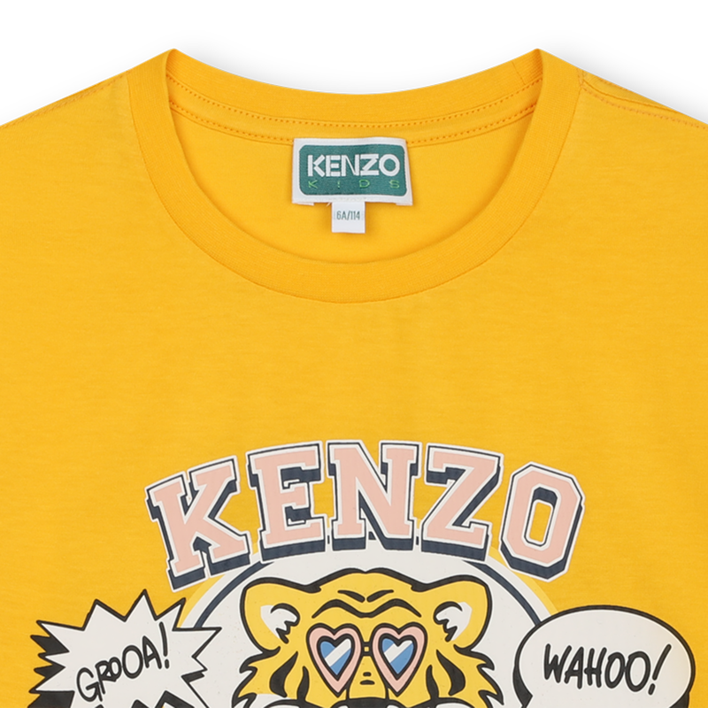 T-shirt en coton avec imprimés KENZO KIDS 
                    FILLE