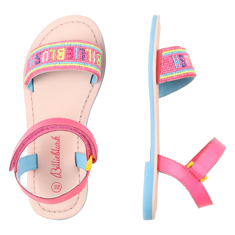 Sandales en cuir de vachette BILLIEBLUSH 
                    FILLE