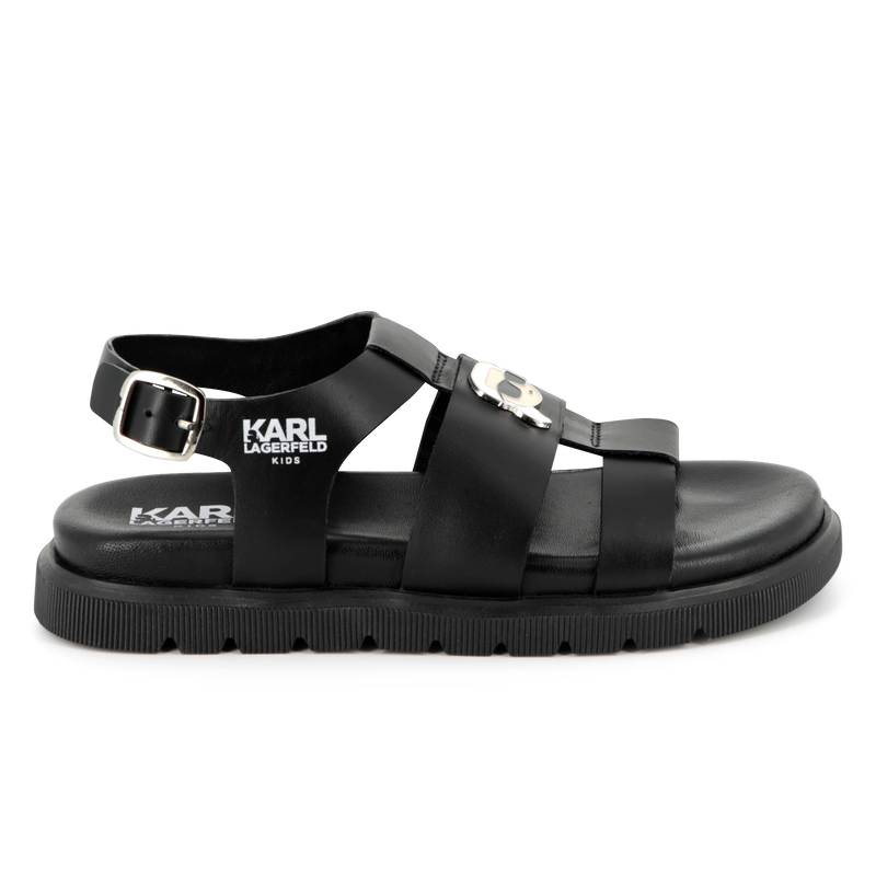 Sandales en cuir avec boucle KARL LAGERFELD KIDS 
                    FILLE