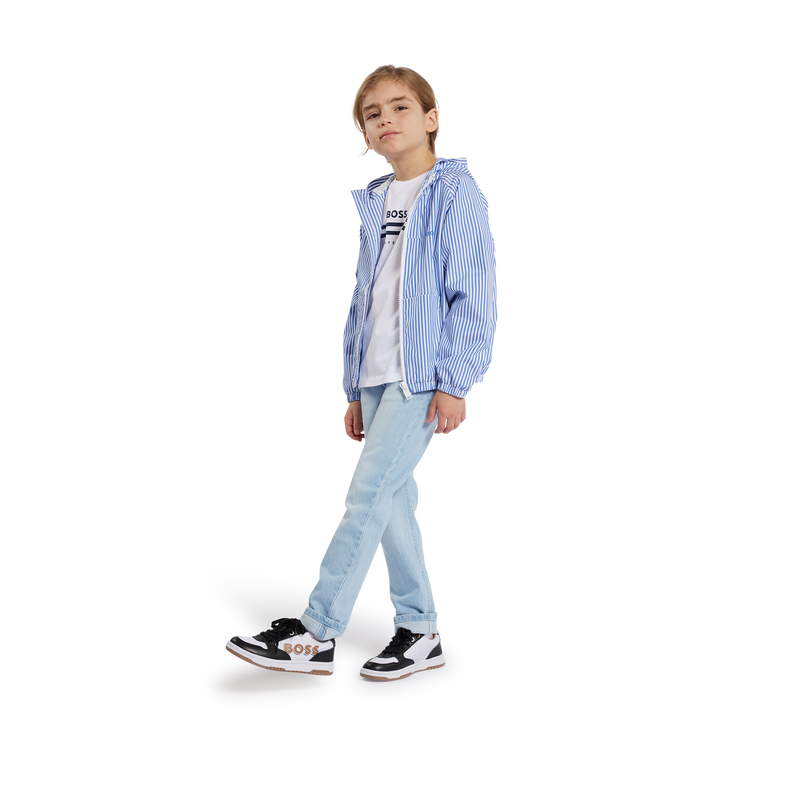 Blouson rayé à capuche BOSS 
                    GARCON