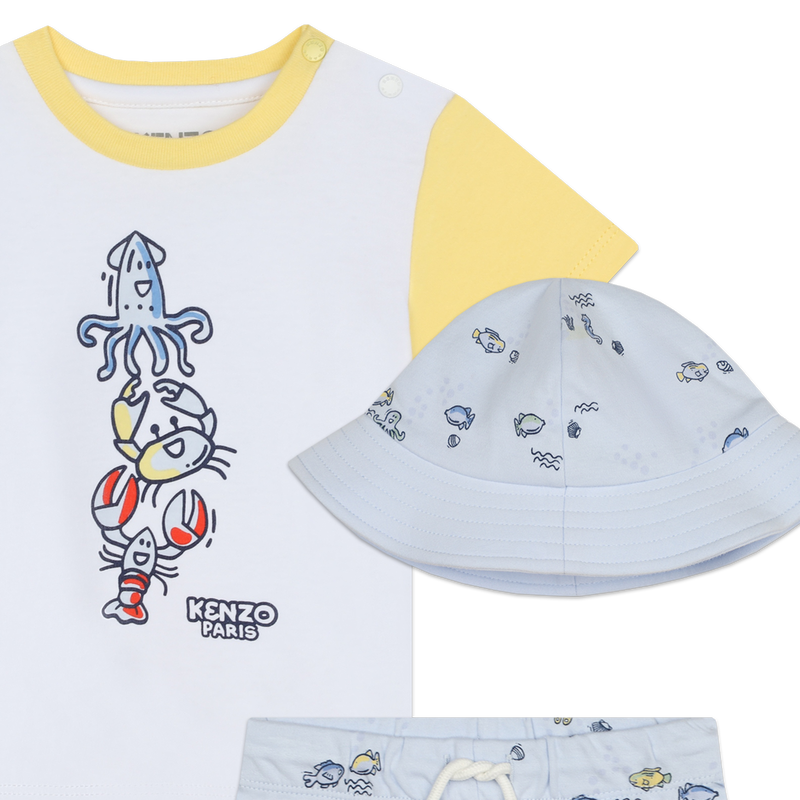 Ensemble T-shirt, short et bob KENZO KIDS 
                    GARCON