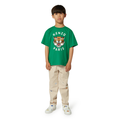T-shirt en coton avec imprim&eacute; KENZO KIDS GARCON