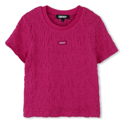 T-shirt gaufr&eacute; manches courtes DKNY FILLE