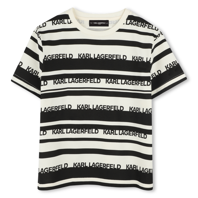 T-shirt à manches courtes rayé KARL LAGERFELD KIDS 
                    GARCON
