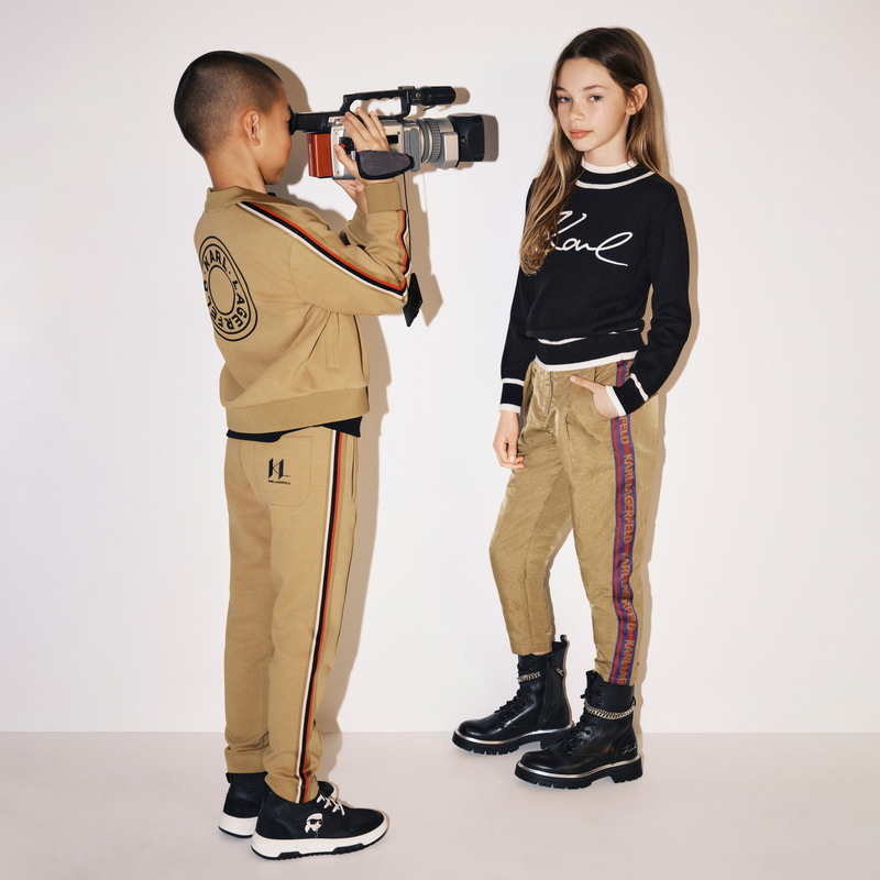 Baskets montantes en cuir de vachette KARL LAGERFELD KIDS 
                    GARCON