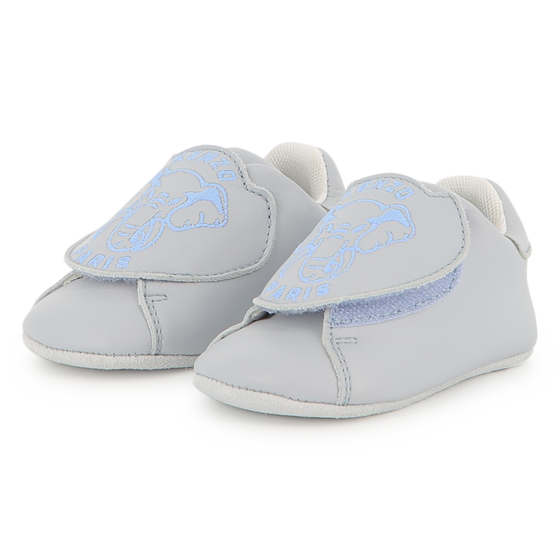 Chaussons b&eacute;b&eacute; en cuir de vache KENZO KIDS 
                        UNISEXE