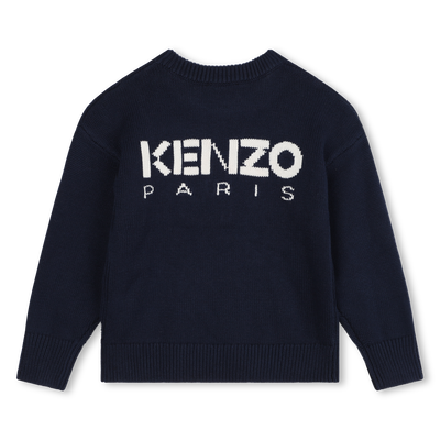 Pull en tricot fleur et sigle KENZO KIDS FILLE