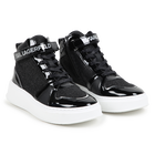 Baskets montantes en cuir de vachette KARL LAGERFELD KIDS 
                    FILLE