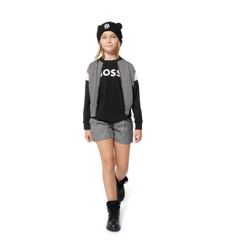 Cardigan zippé bicolore BOSS 
                    FILLE