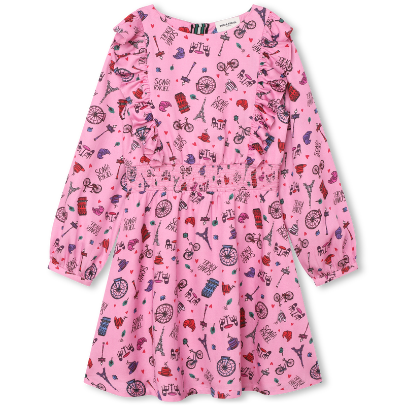 Robe à volants imprimée