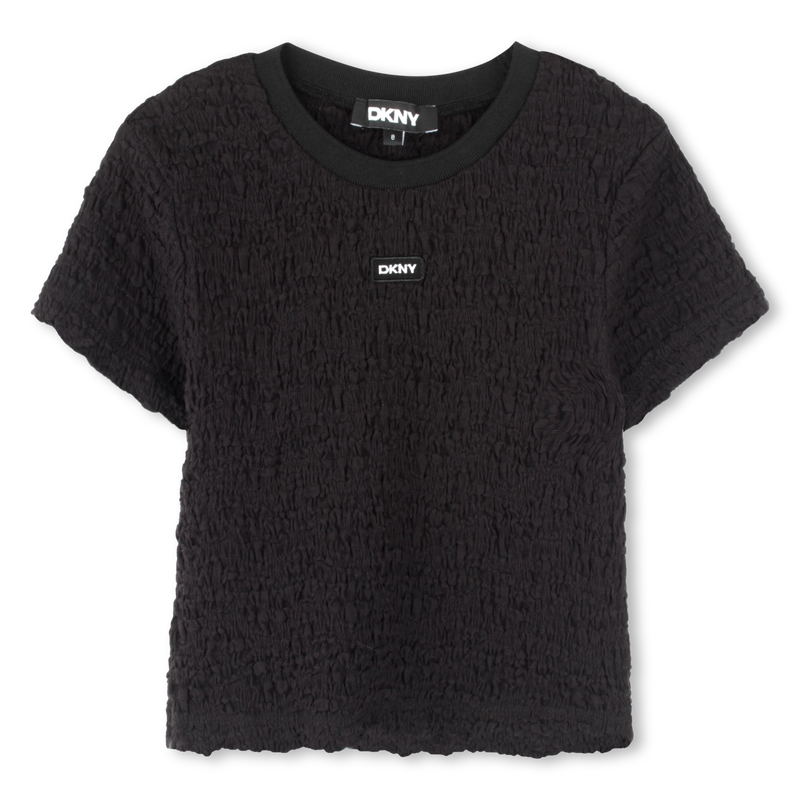 T-shirt gaufr&eacute; manches courtes DKNY 
                        FILLE