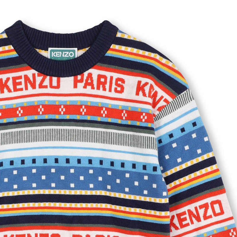 Pull jacquard en tricot KENZO KIDS 
                    GARCON