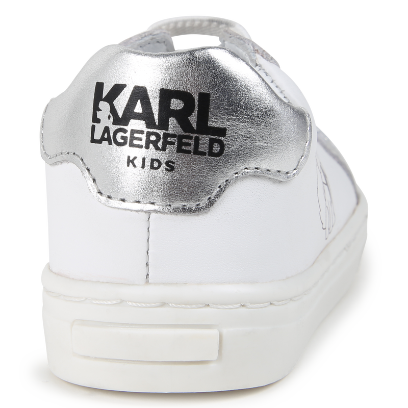 Baskets basses en cuir de vachette KARL LAGERFELD KIDS 
                        UNISEXE