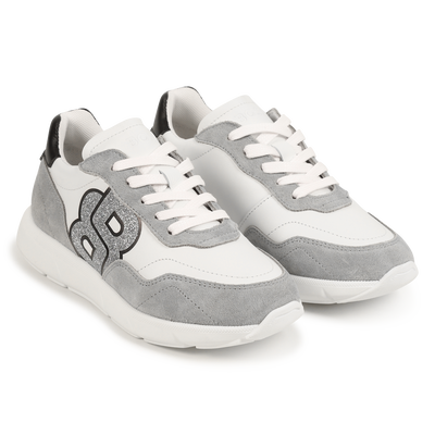 Baskets lacées en cuir de vachette BOSS FILLE