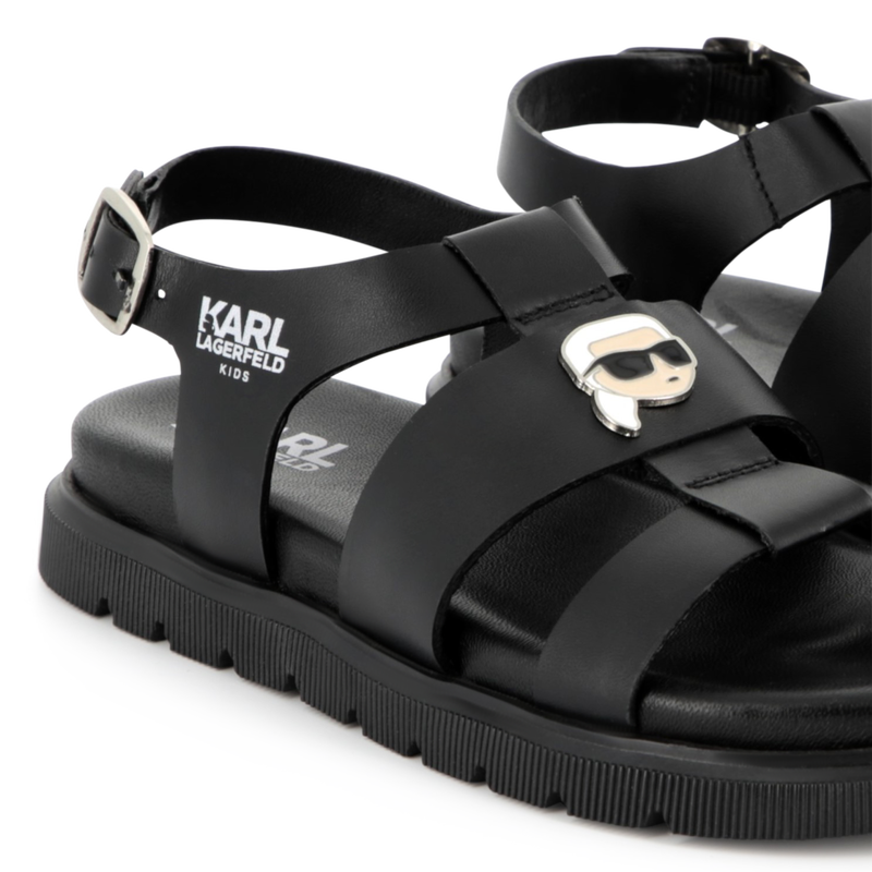 Sandales en cuir avec boucle KARL LAGERFELD KIDS 
                    FILLE