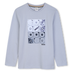 Tee-shirt manches longues, BLEU DELAVE, hi-res